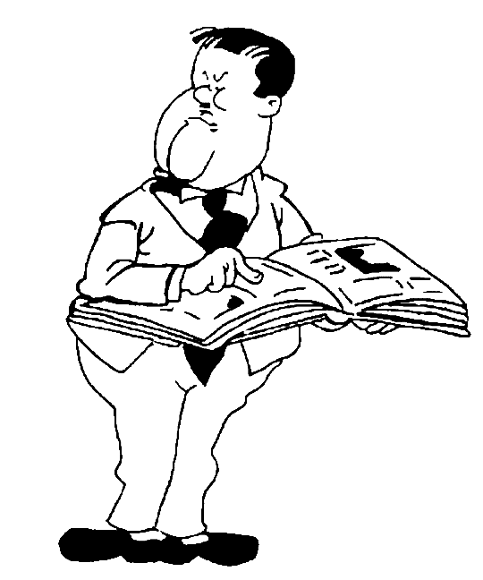 coloriage oliver hardy lit un journal